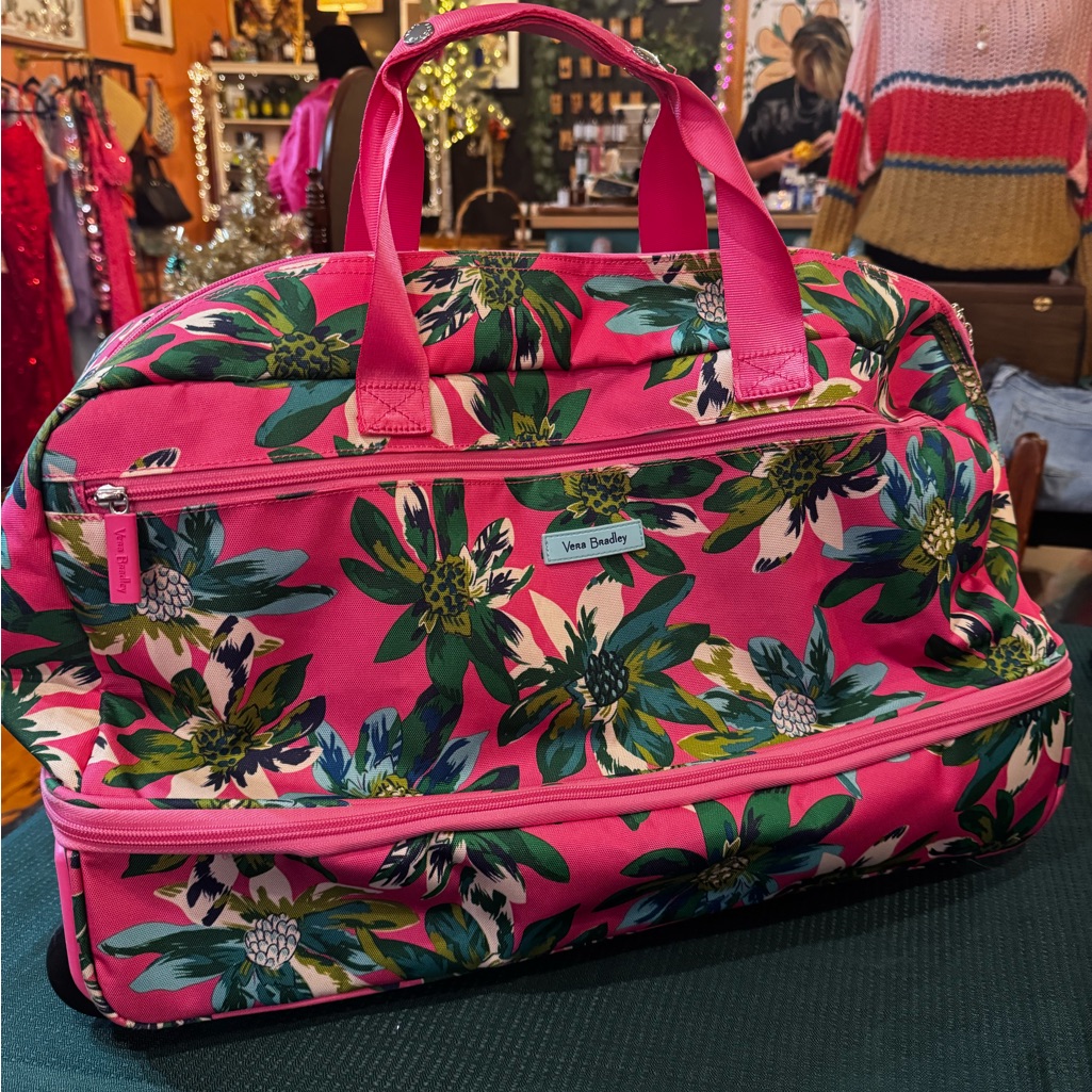 Vera Bradley Pink And Green Floral Travel Bag
